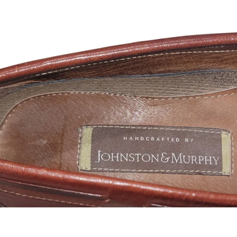 Johnston & Murphy Handcrafted Tassel Loafers Men's Shoes Leather 10.5 M Italy‎